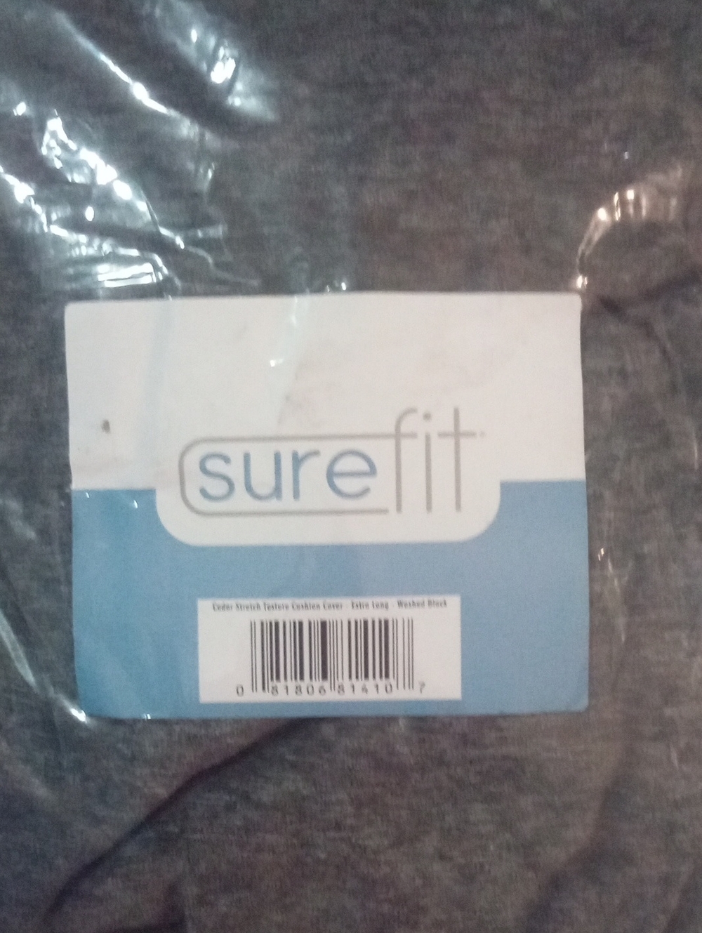 Sure Fit Extra Long Cushion Cover Washed Black NWT $74